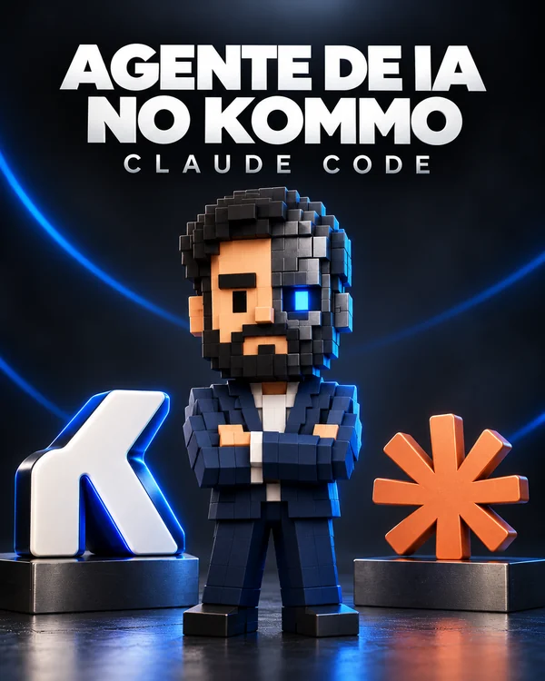 Capa da skill Agente de IA no Kommo com Claude Code
