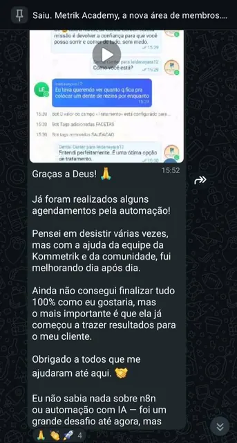 Mensagem original de Relato da comunidade no grupo da comunidade